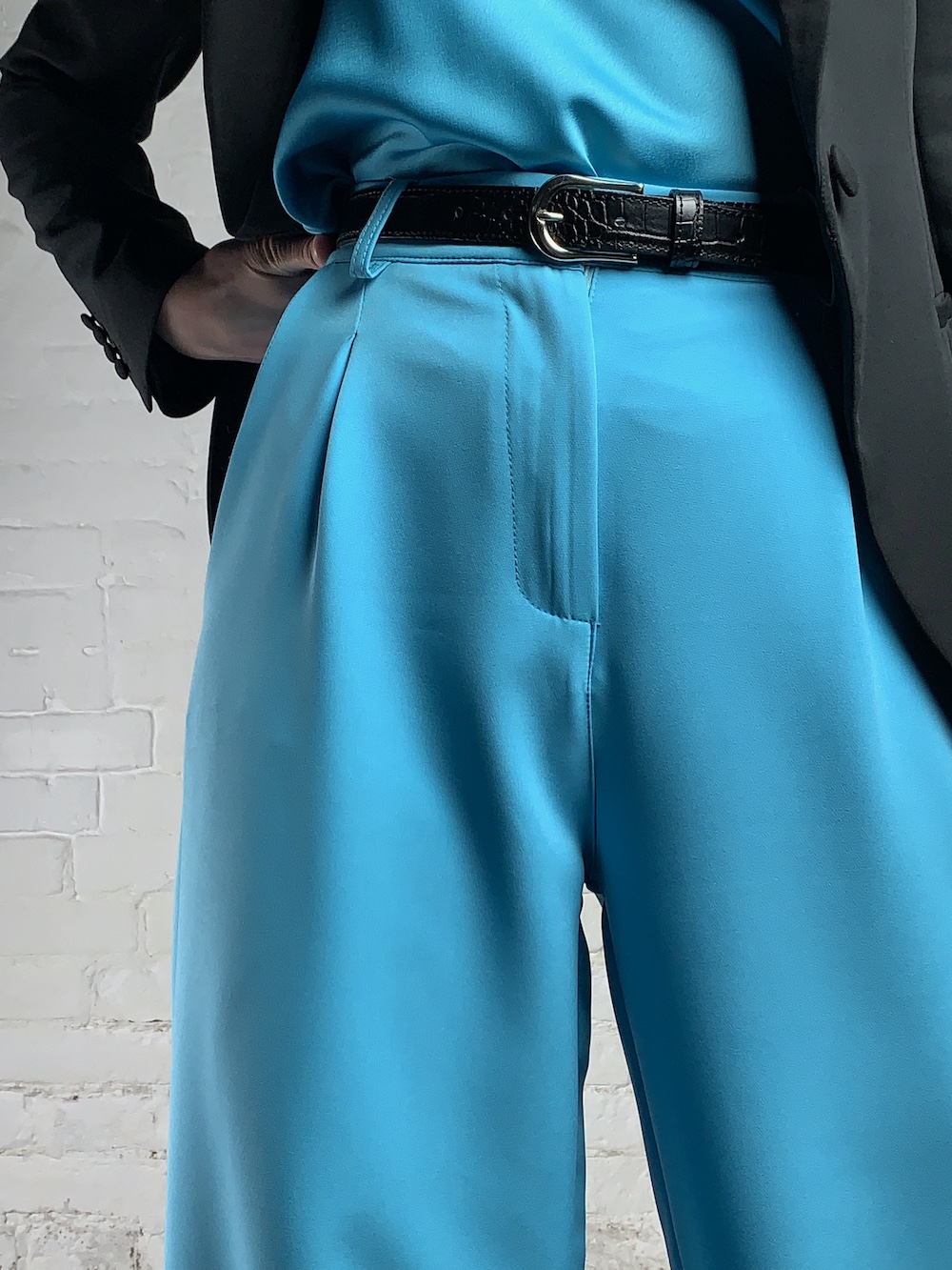 Голубые брюки палаццо Joleen