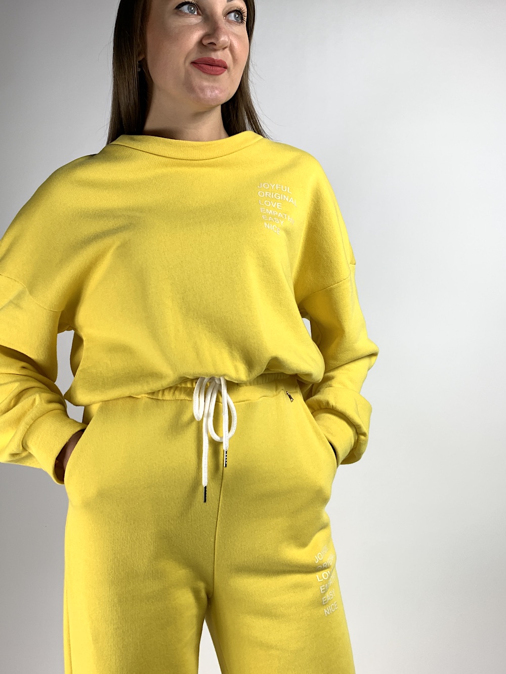 Жовтий бавовний костюм італійського бренду  Joleen