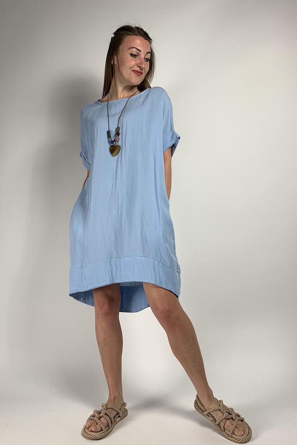Блакитна віскозна сукня італійського бренду Motel
