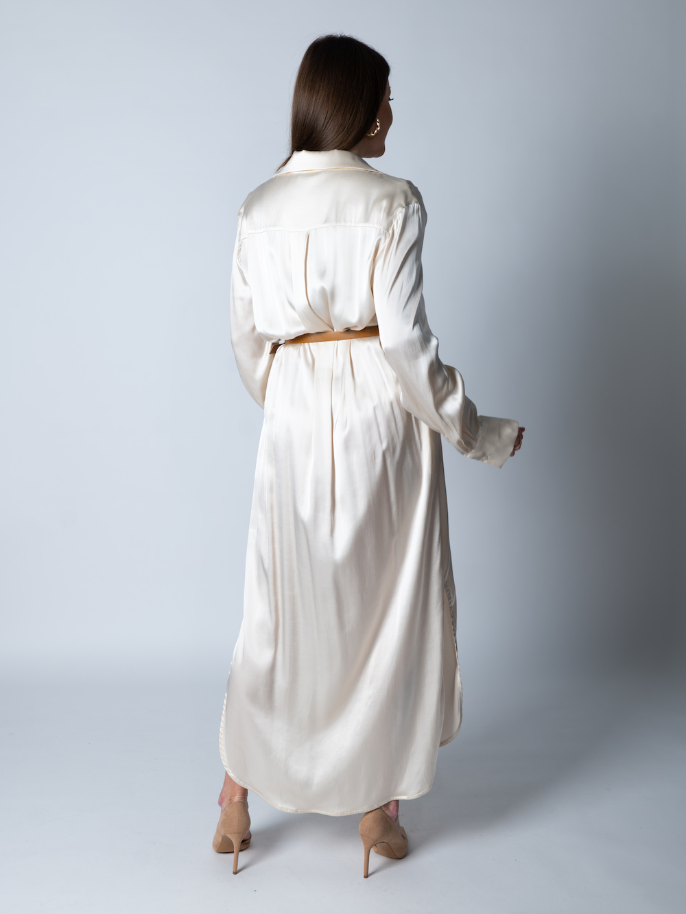 Віскозна сукня з рукавами(атлас) італійського бренду No-Na