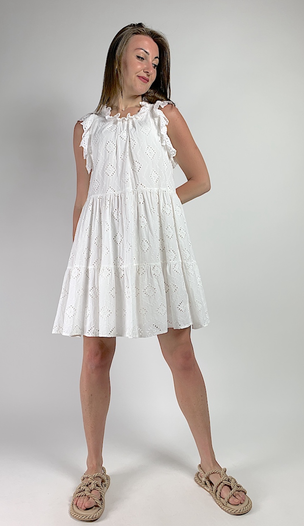 Біла батистова літня сукня міні Imperial 