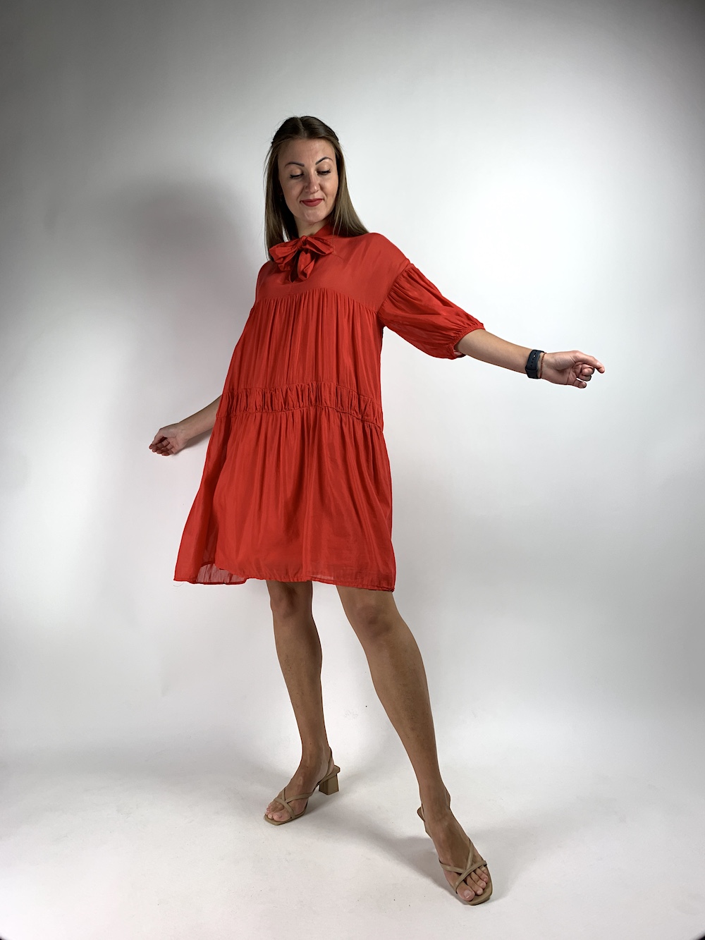 Червона сукня з шовку та бавовні італійського бренду  Imperial
