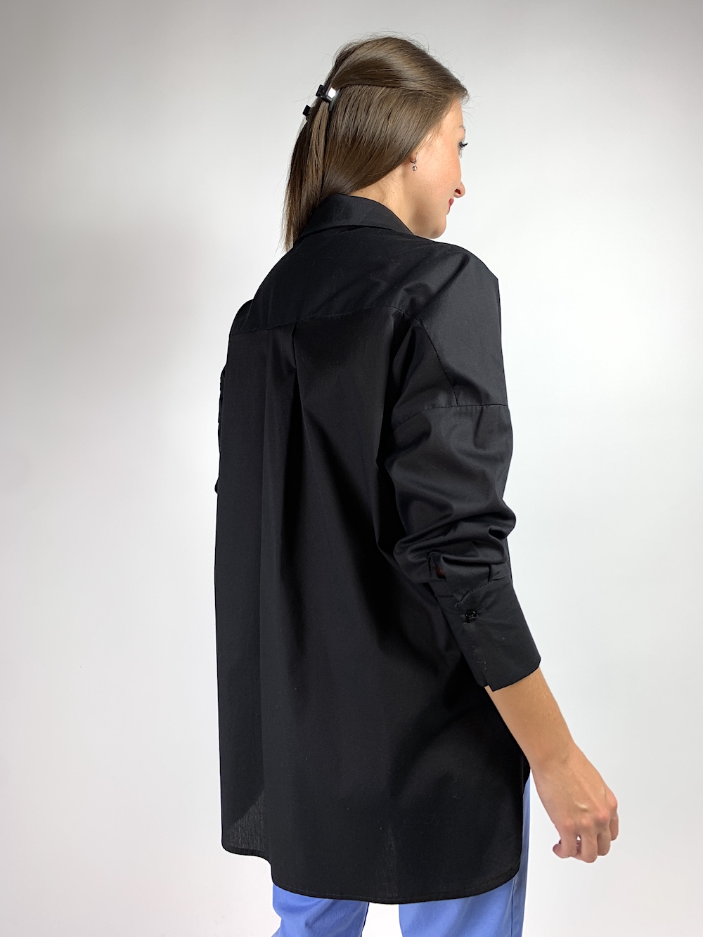 Чорна бавовняна сорочка італійського бренду  Joleen