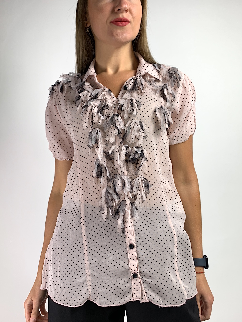 Ніжно рожева віскозна блуза італійського бренду Rinascimento
