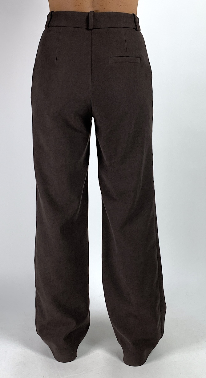 Коричневі брюки палаццо з кишенями італійського бренду Dixie