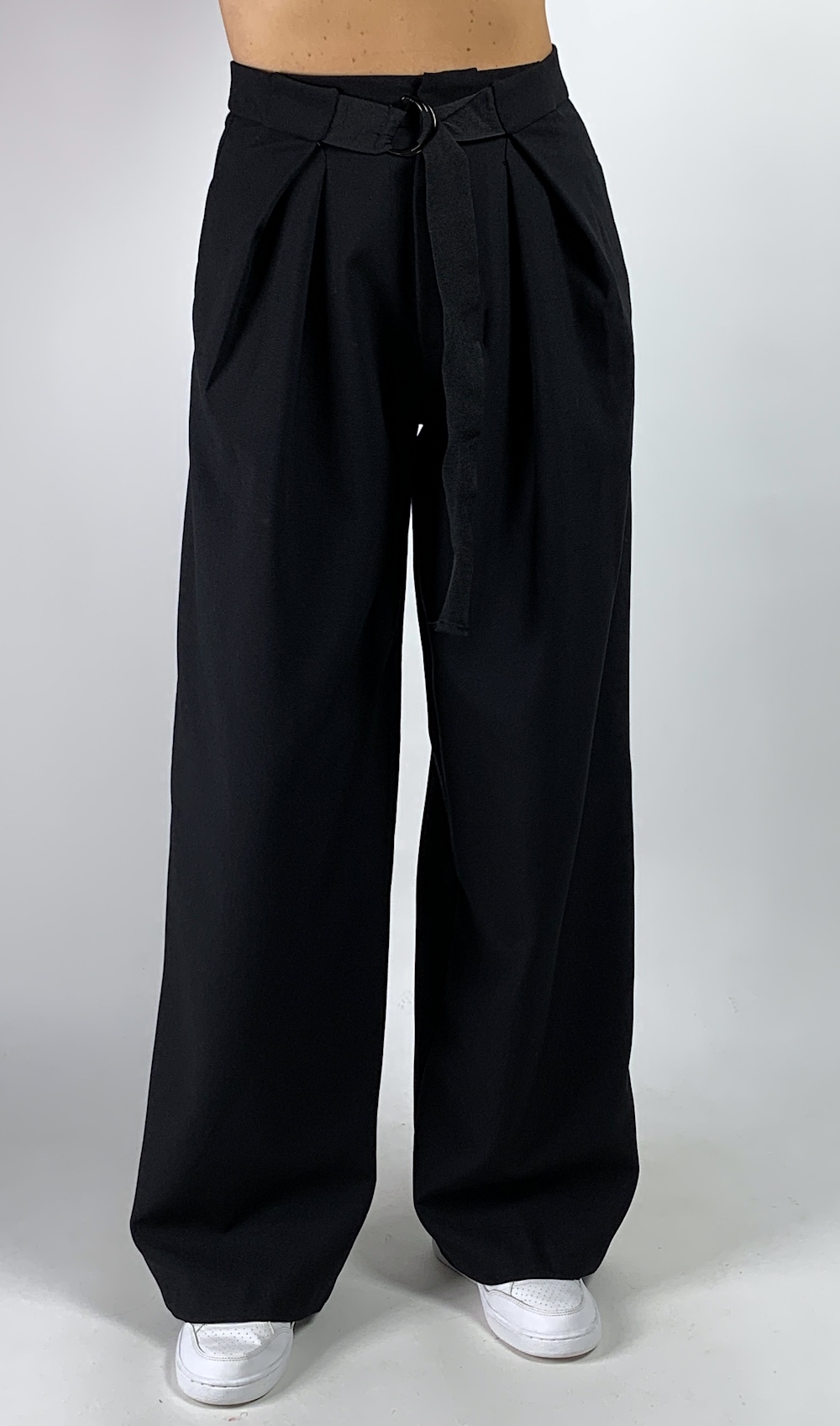 Чорні брюки палаццо з плотної тканини італійського бренду Dixie
