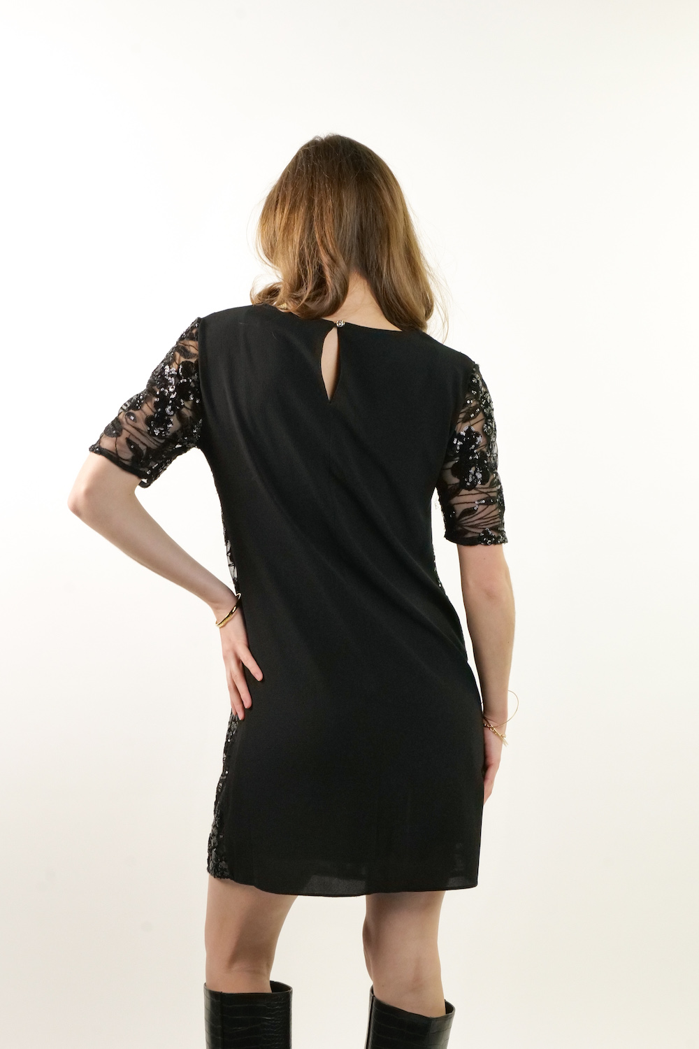 Коротка чорна сукня з пайетками італійського бренду Imperial