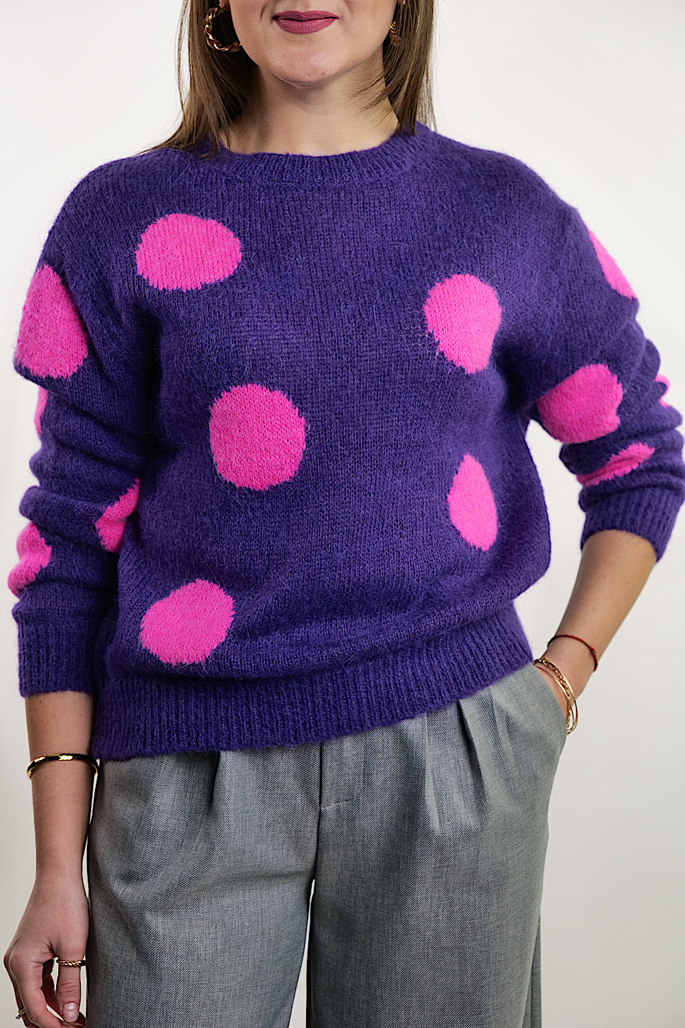 Теплий фіолетовий светр італійського бренду No-Na