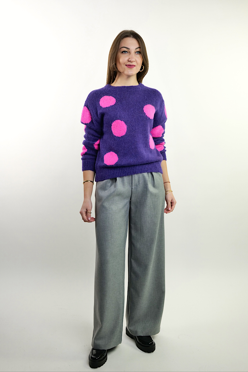 Теплий фіолетовий светр італійського бренду No-Na