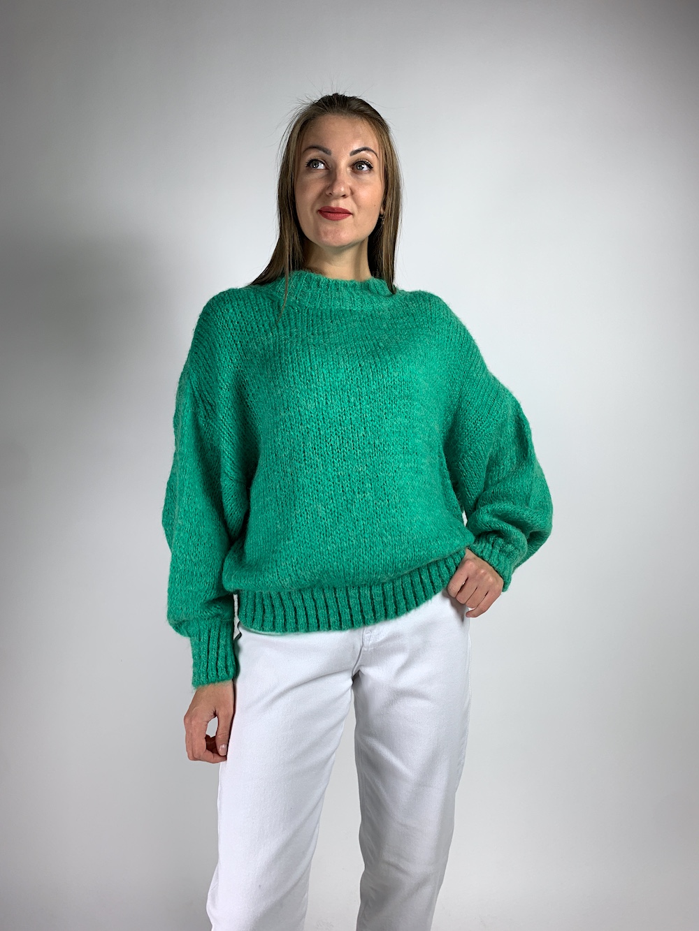 Яскраво зелений мохеровий светр італійського бренду Dixie
