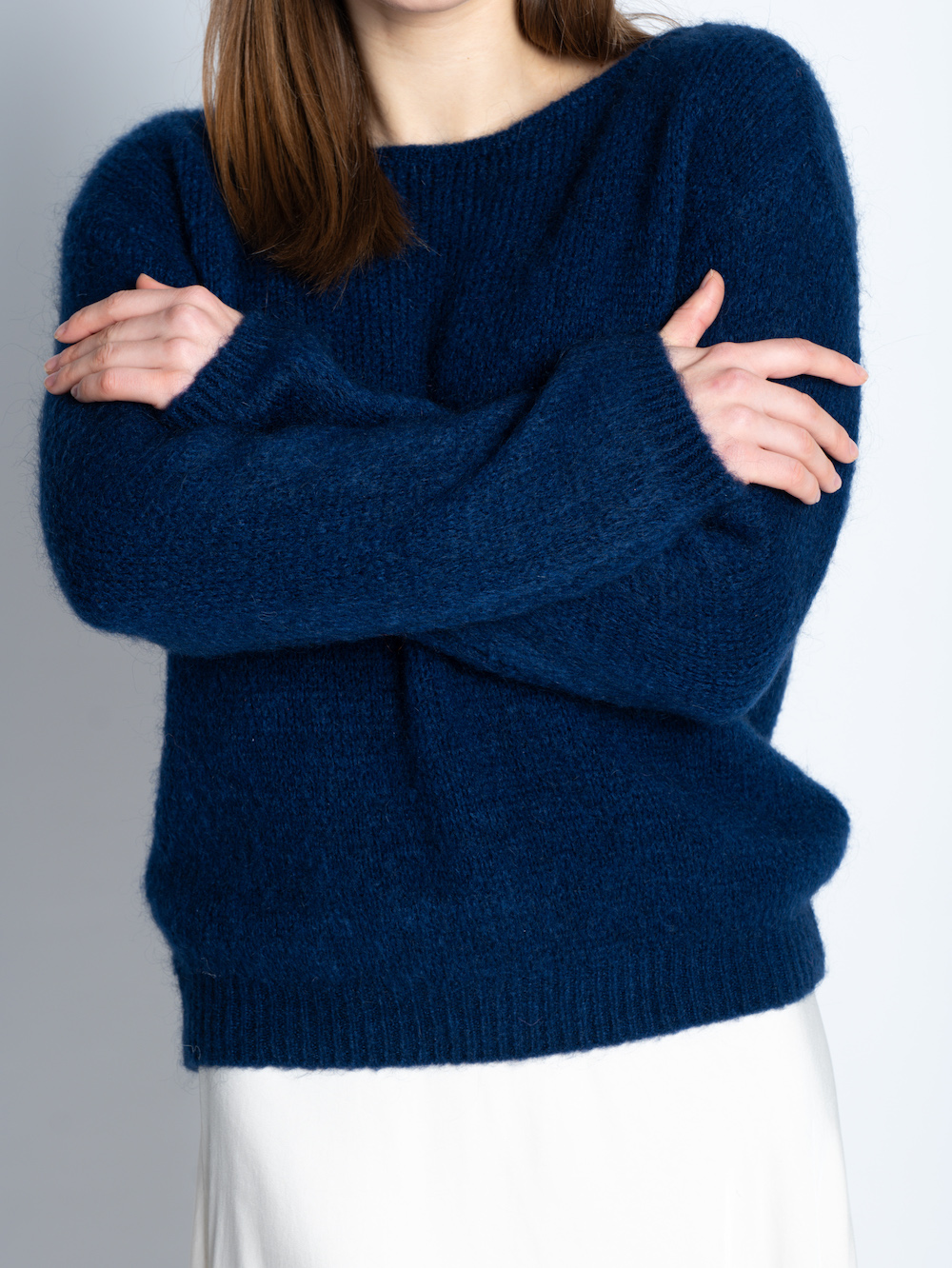 Синій теплий светр з дитячим мохером італійського бренду No-Na